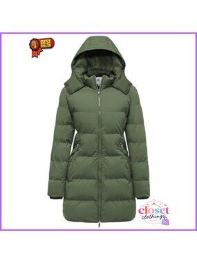 WenVen Women's Warm Thickened Parka Winter Puffer Jacket with Hood